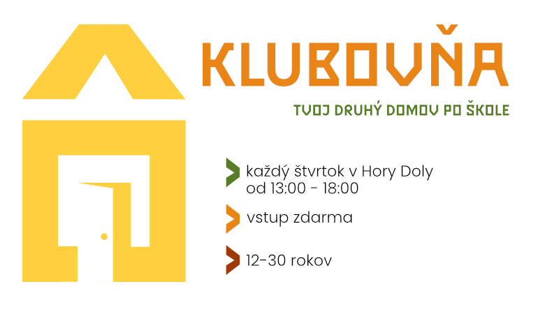 Tri swapy pre príchod Vianoc a štefánsky koncert Alt text: Informácie o klube Hory Doly v Liptovskom Mikuláši, ktorý je otvorený každý štvrtok od 13:00 do 18:00, s bezplatným vstupom pre mladých vo veku 12-30 rokov.